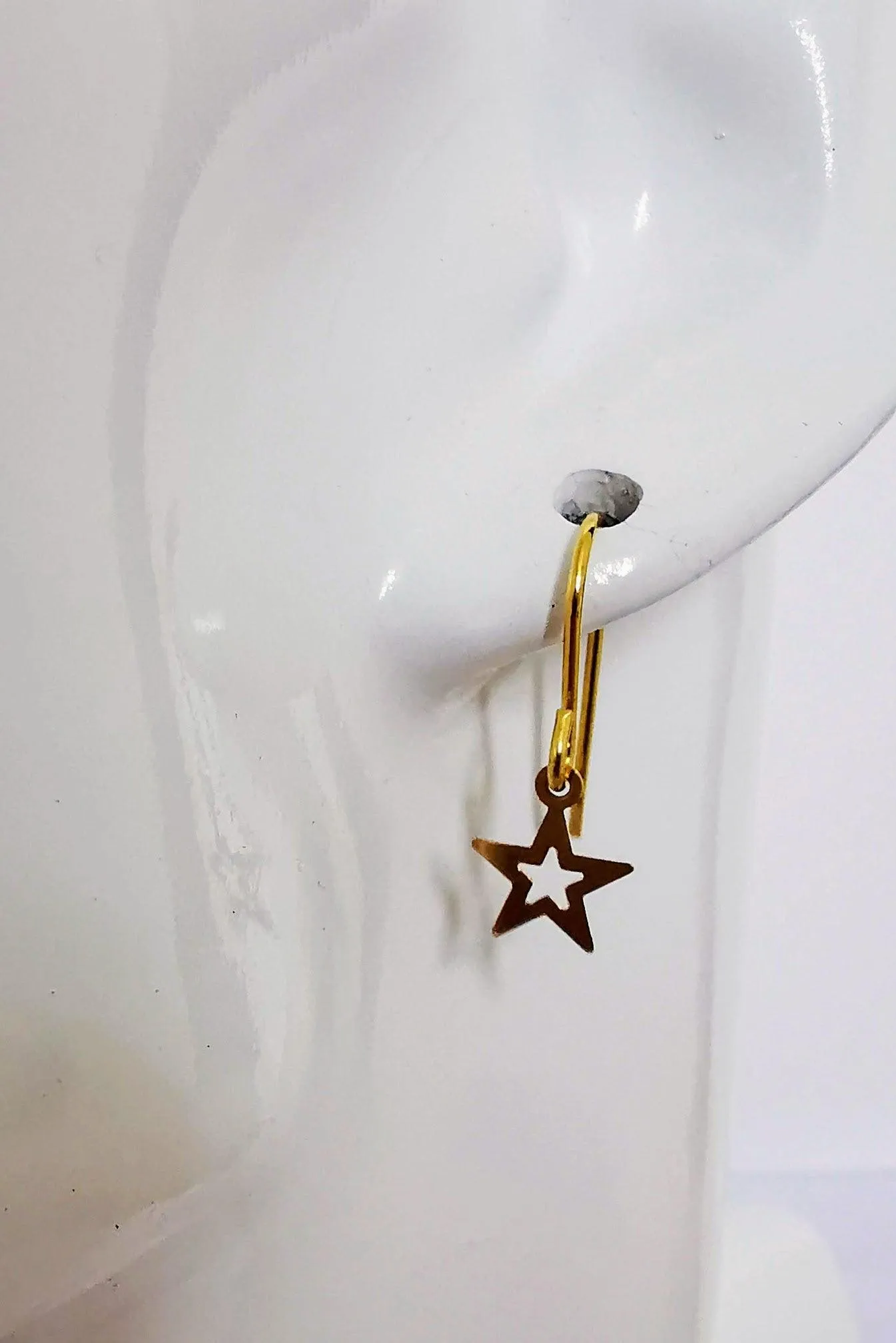 Gold Star Dangle Earrings