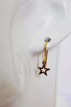 Gold Star Dangle Earrings