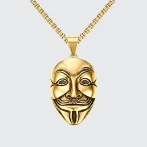 Gold Vendetta Mask Necklace