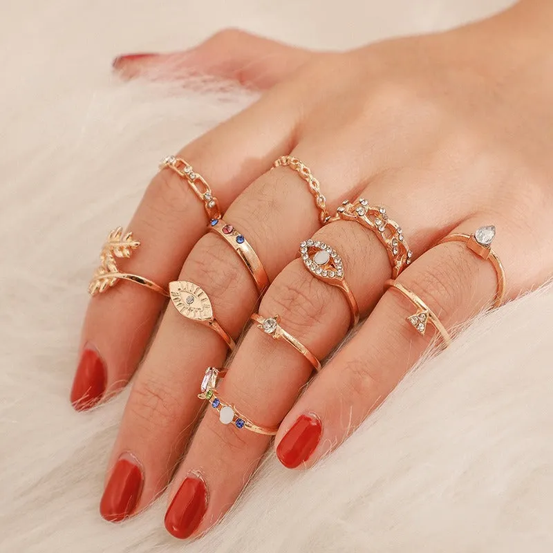 Golden Eye Set of 11 Rings