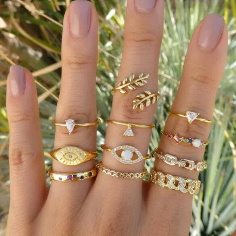 Golden Eye Set of 11 Rings