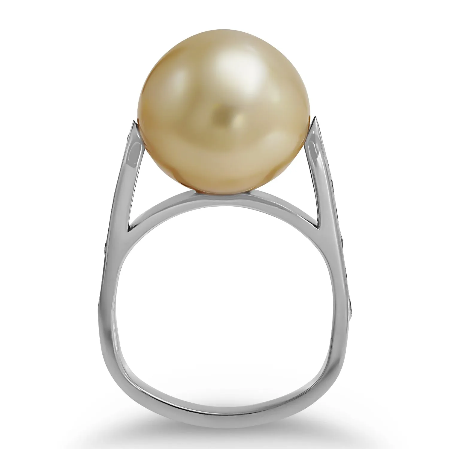 Golden Pearl and Diamond Ring