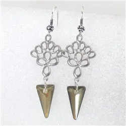 Golden Shadow Crystal Drop Earrings