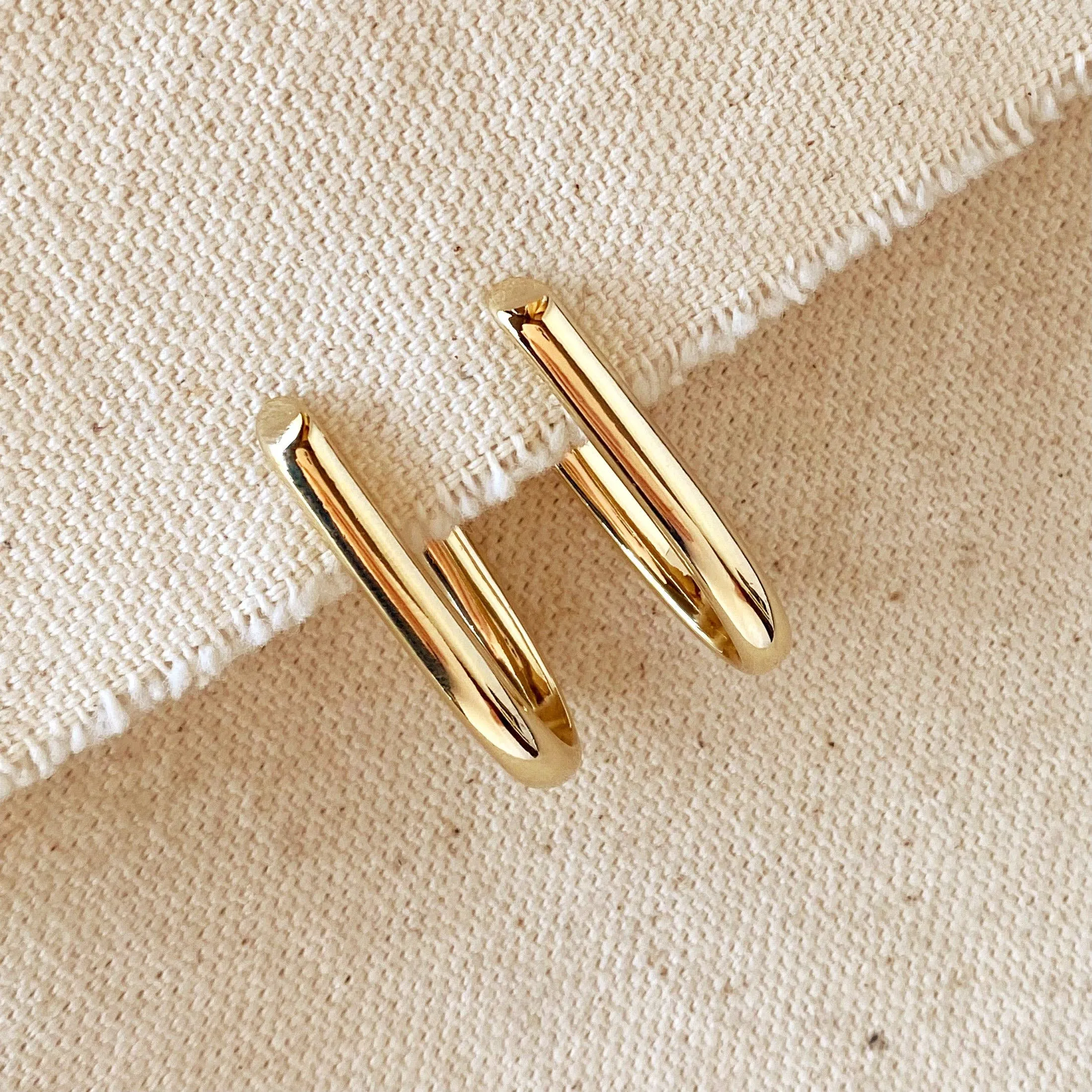 GoldFi - 18k Gold Filled J Hoop Earrings