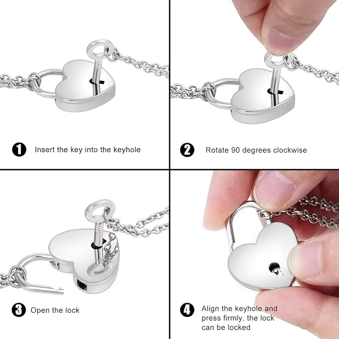 Good Girl and Master Heart Lock Key Pendant Necklaces