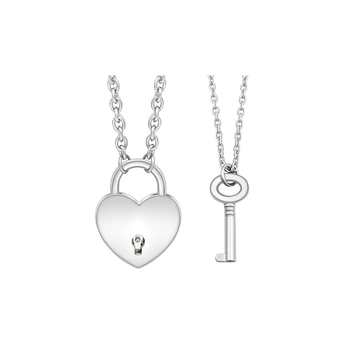 Good Girl and Master Heart Lock Key Pendant Necklaces