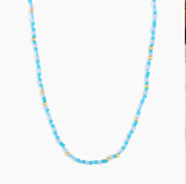 Gorjana Poppy Gem Necklace (Blue Lace Agate)