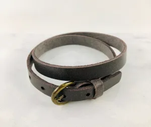 Grey Leather Buckle Bracelet