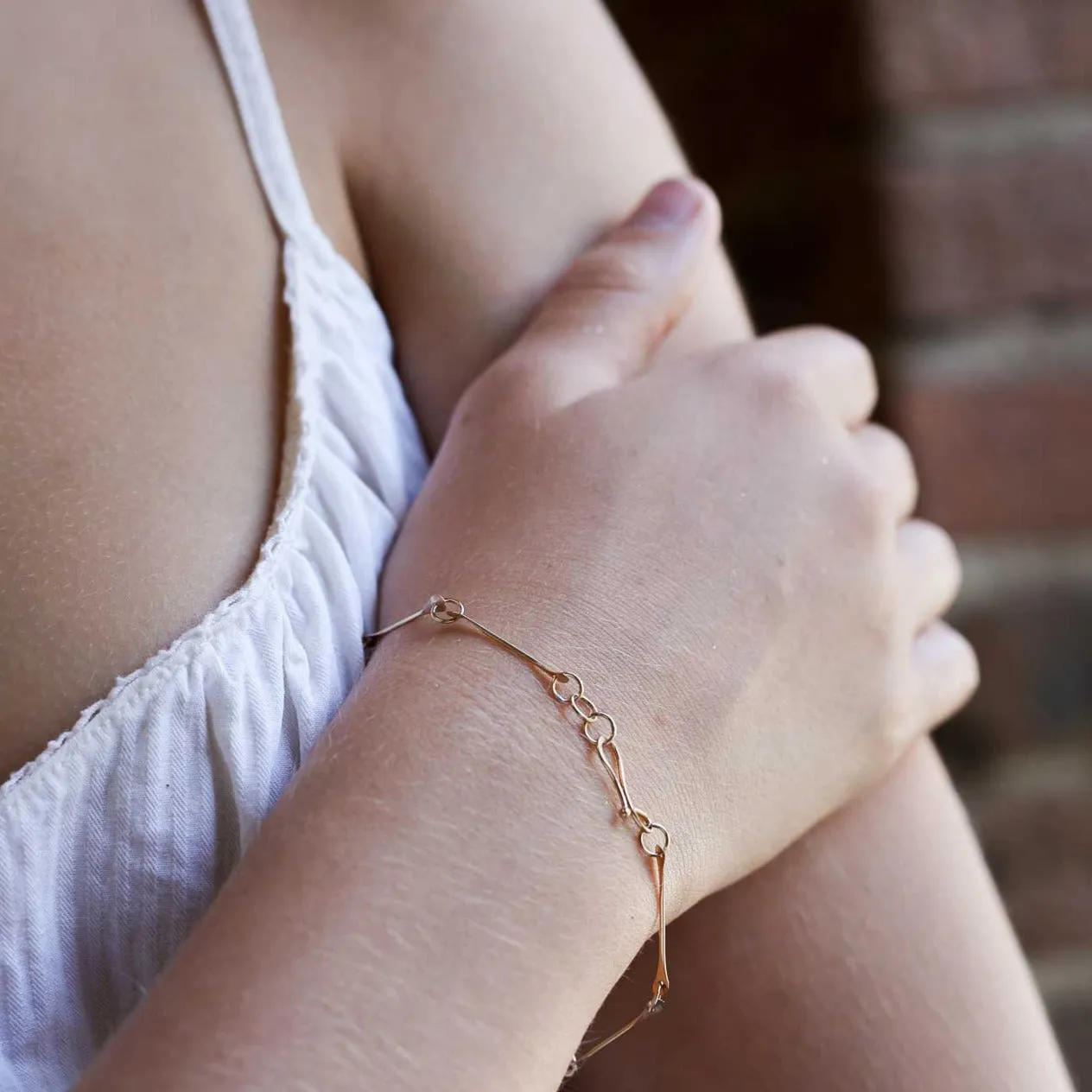 Handmade Gold Bone Chain Bracelet