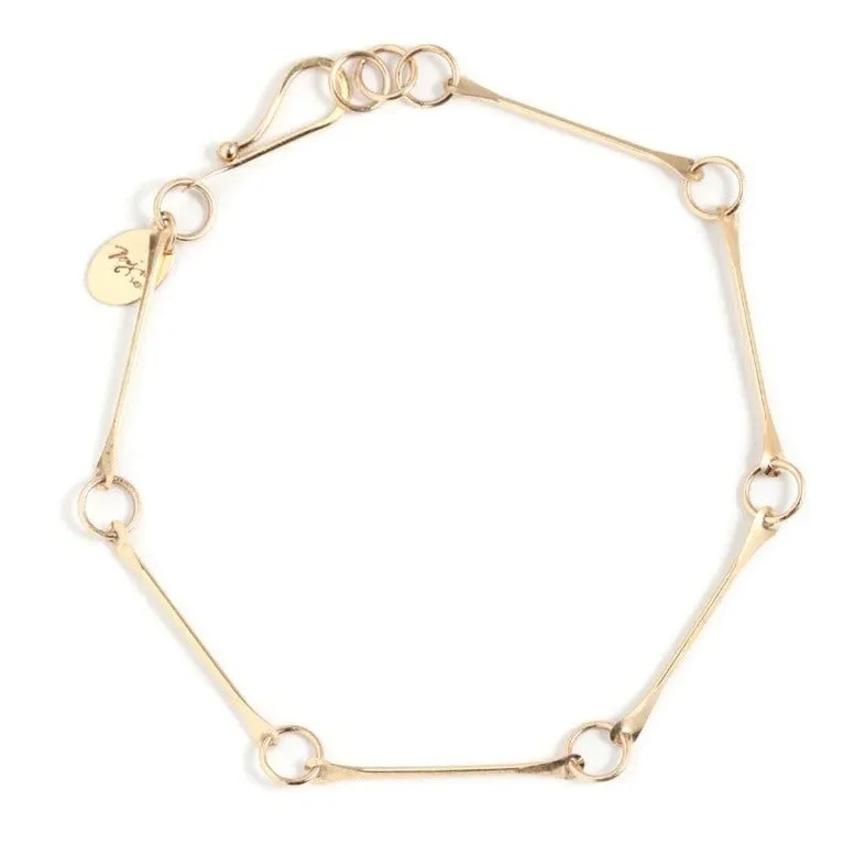 Handmade Gold Bone Chain Bracelet