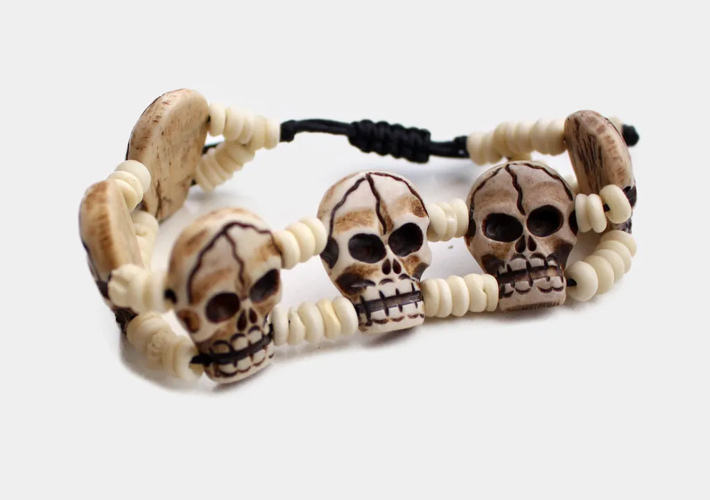 Handmade Skull Shaped Adjustable Wrist Bracelet