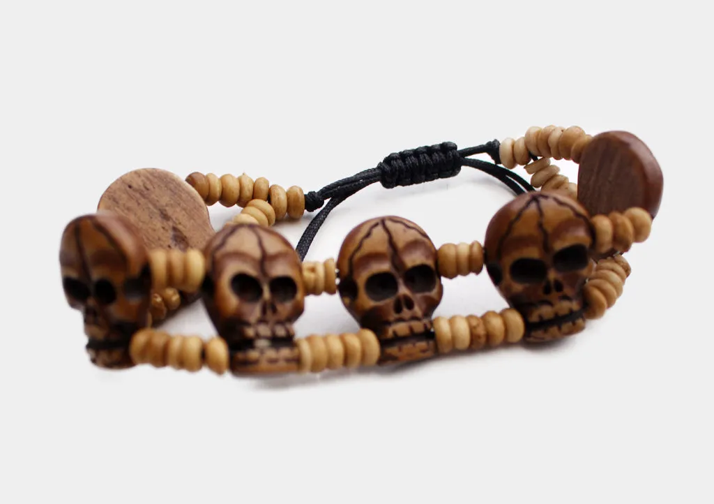 Handmade Skull Shaped Adjustable Wrist Bracelet