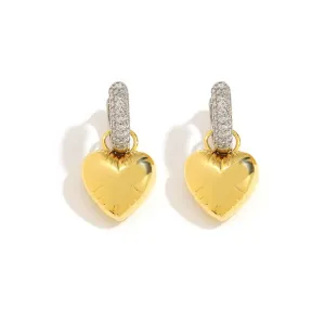 Heart Balloon CZ Hoop Earrings