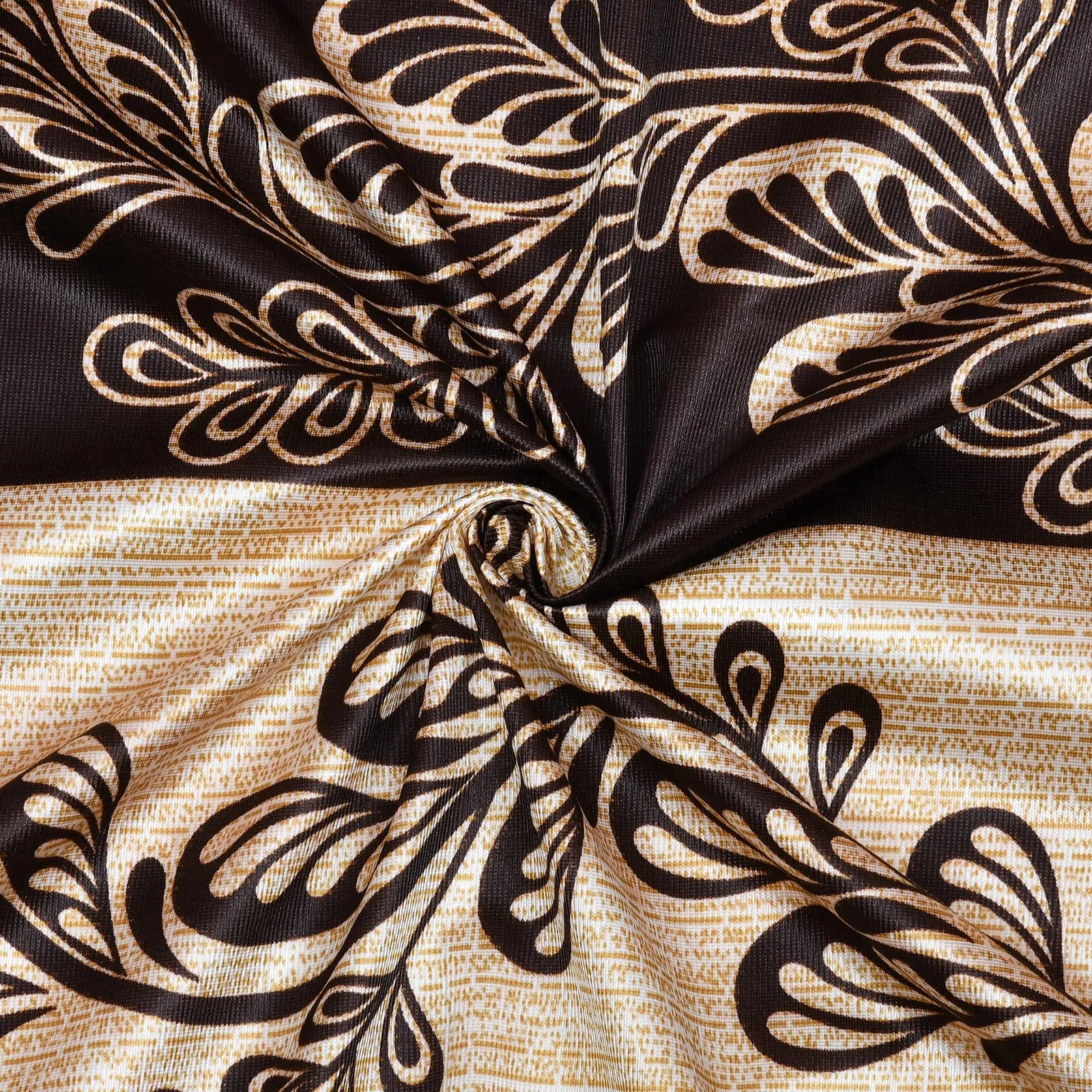 Heart Home Leaf Printed Home Décor Door Curtain with 8 Eyelet, 7 ft (Brown)-Hs43Hearth25598(Polyester_Brown)