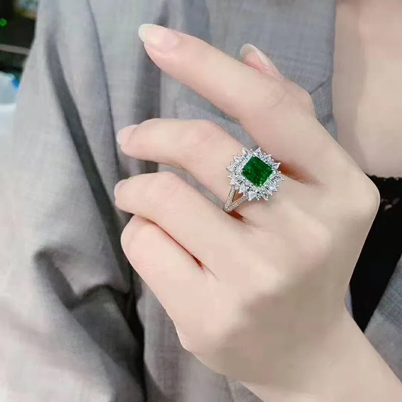 Huitan Luxury Green CZ Rings for Bridal / Wedding Ceremony , Party Fashion Ring