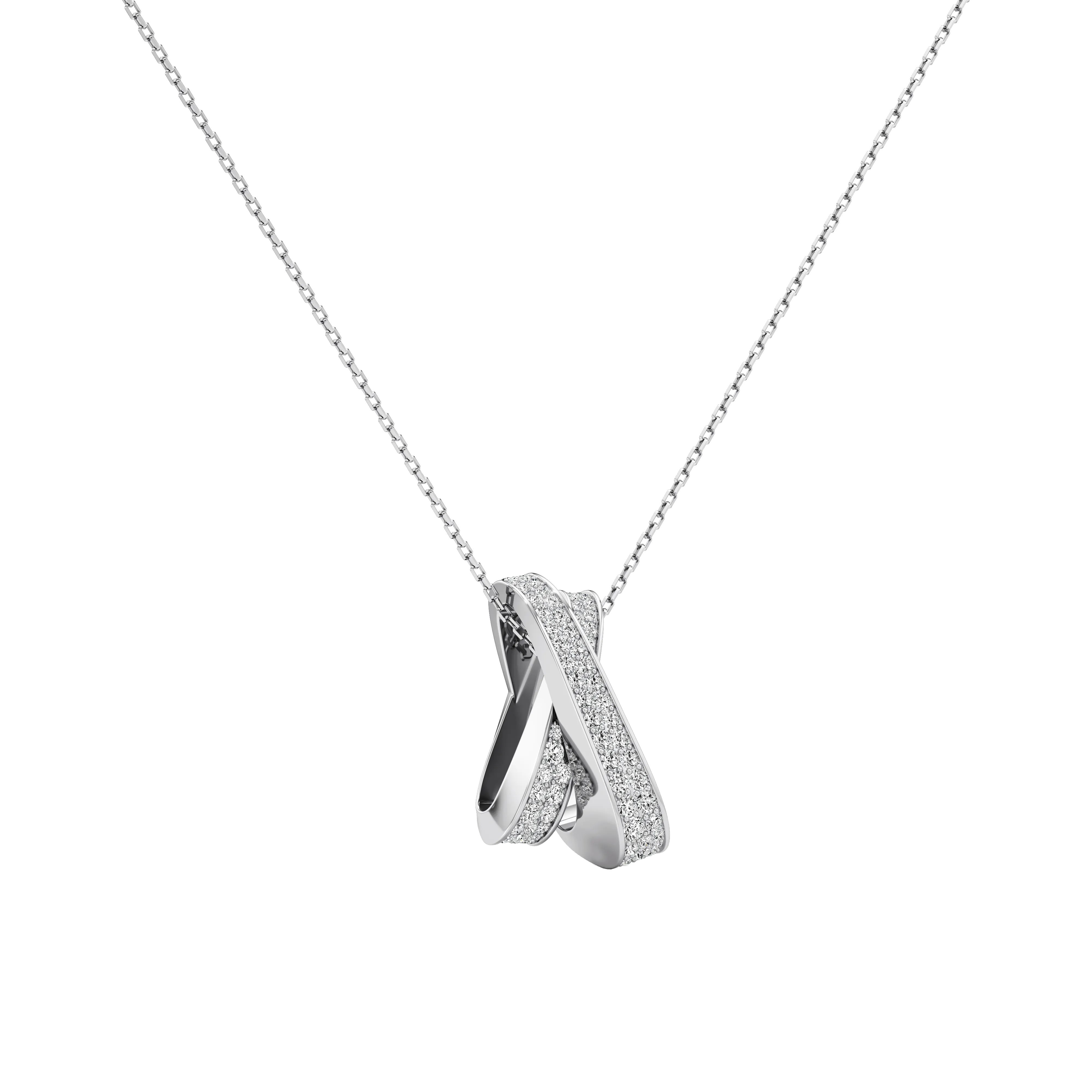 Infinite full pavé pendant necklace