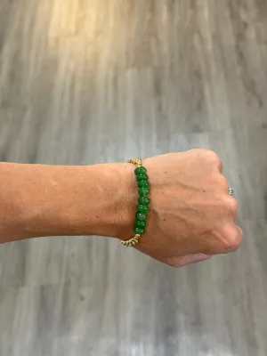 Jade and Gold Curb Chain Bracelet