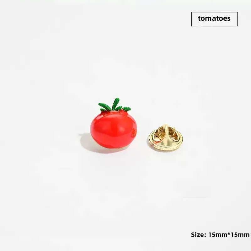 Japanese New Cute Small Strawberry Brooch Personalized Fruit Anti-light Buckle Small Fragrant Style Collar Pin Fashion Accessories Wholesale