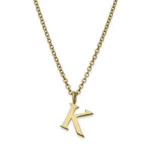 K Letter Gold Necklace