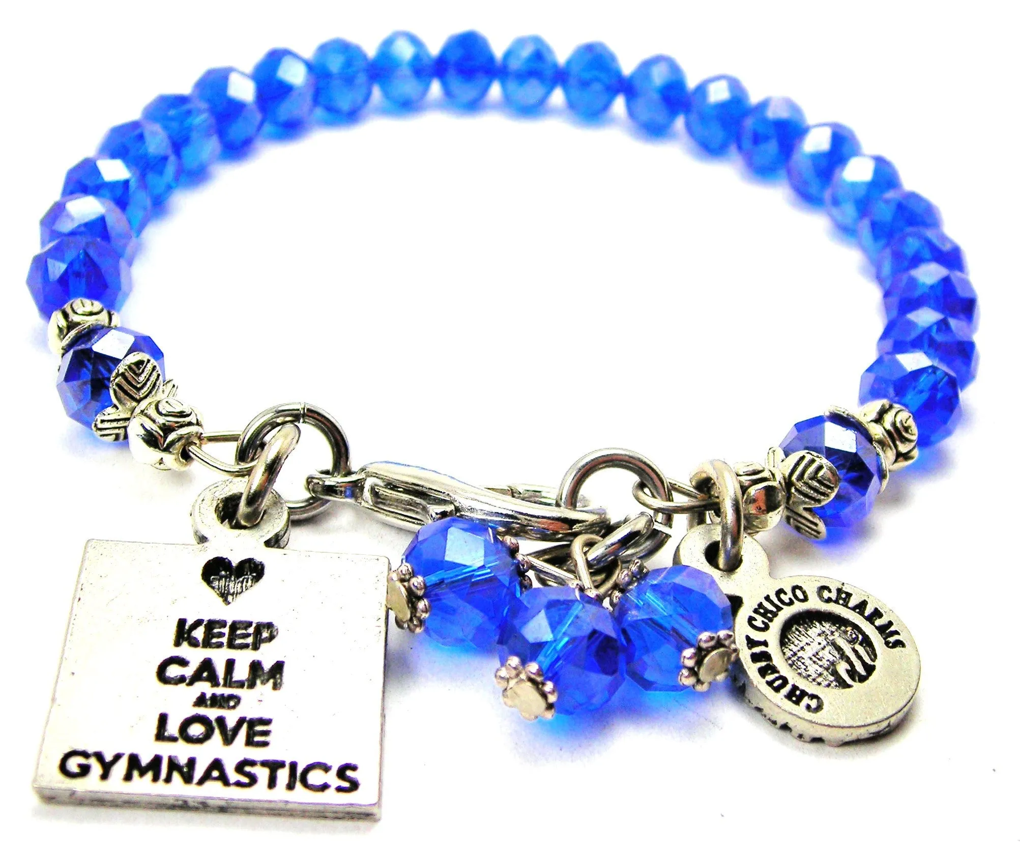 Keep Calm And Love Gymnastics Splash Of Color Crystal Bracelet