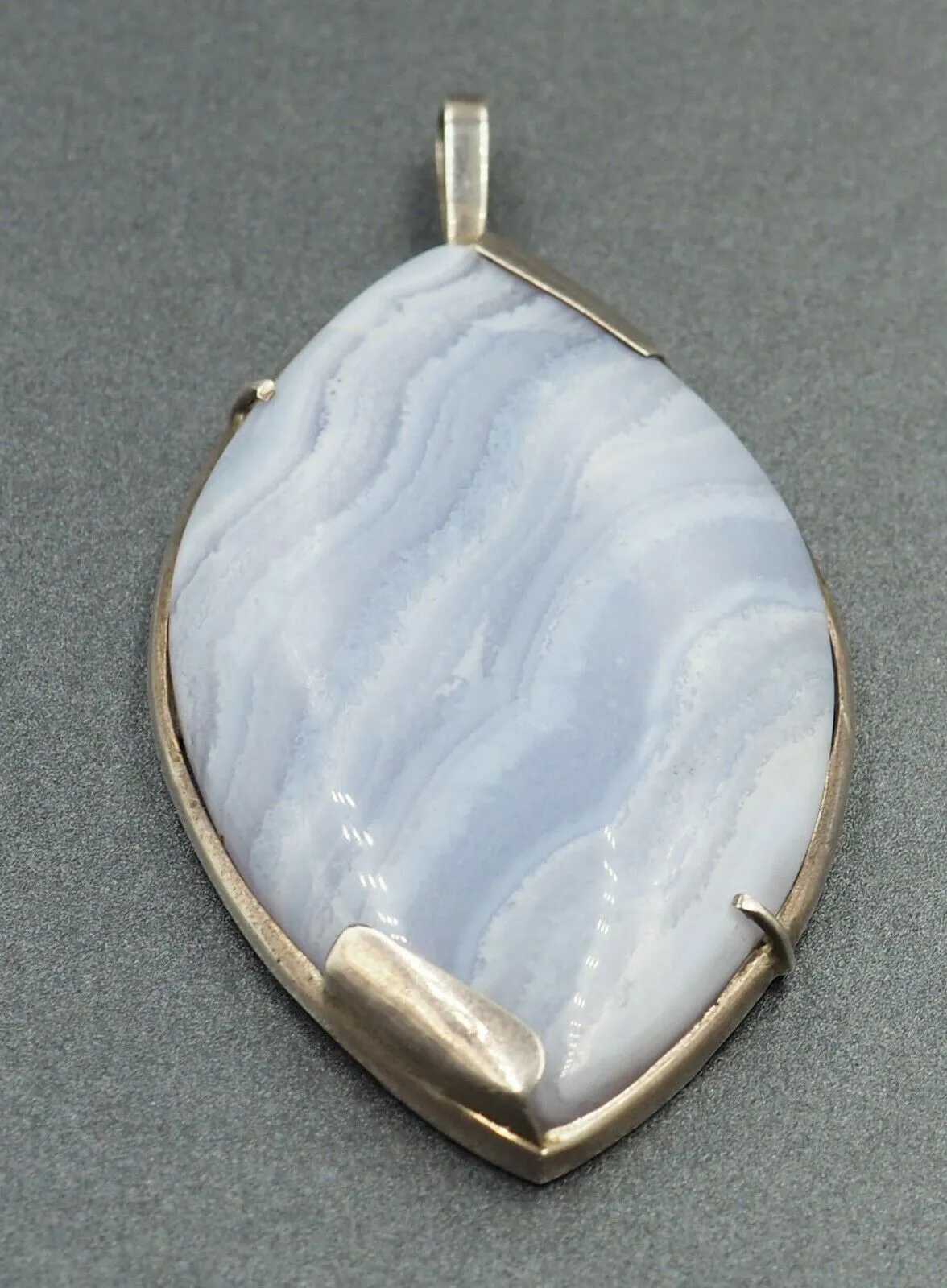 Lace Agate Pendant Sterling Silver Fine Statement Gemstone Jewellery