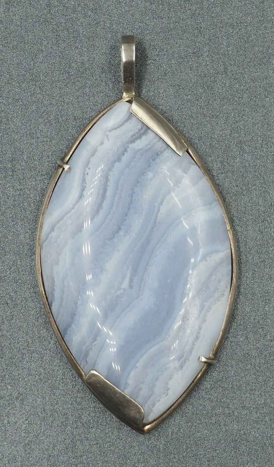 Lace Agate Pendant Sterling Silver Fine Statement Gemstone Jewellery