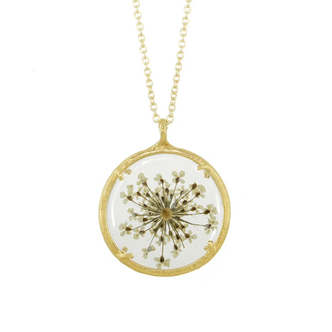 Large Vermeil Queen Anne's Lace Necklace