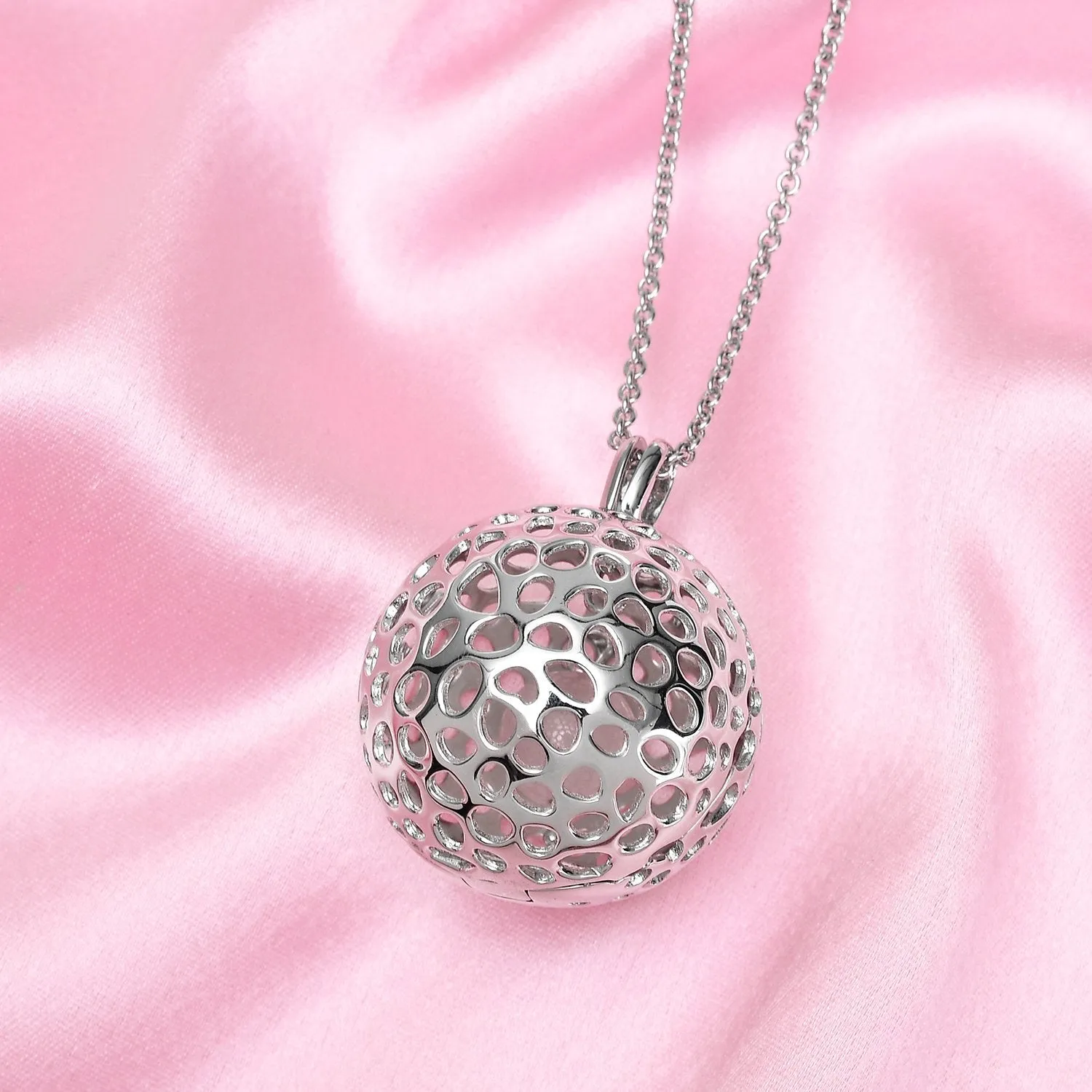 Lattice Globe Necklace with Rose Quartz