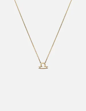 Libra Astro Pendant Necklace, 14k Gold