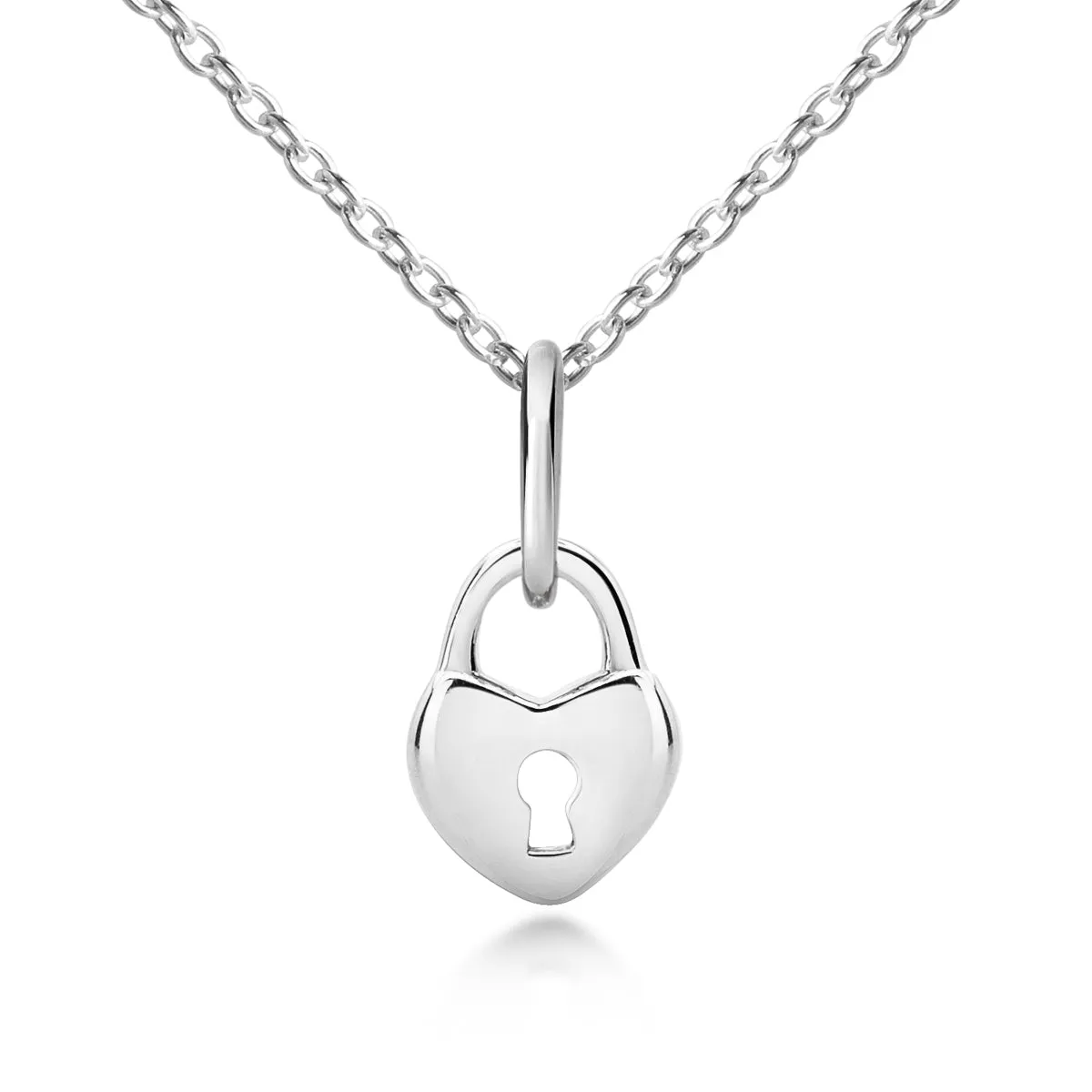 Love Heart Lock Pendant - Sterling Silver