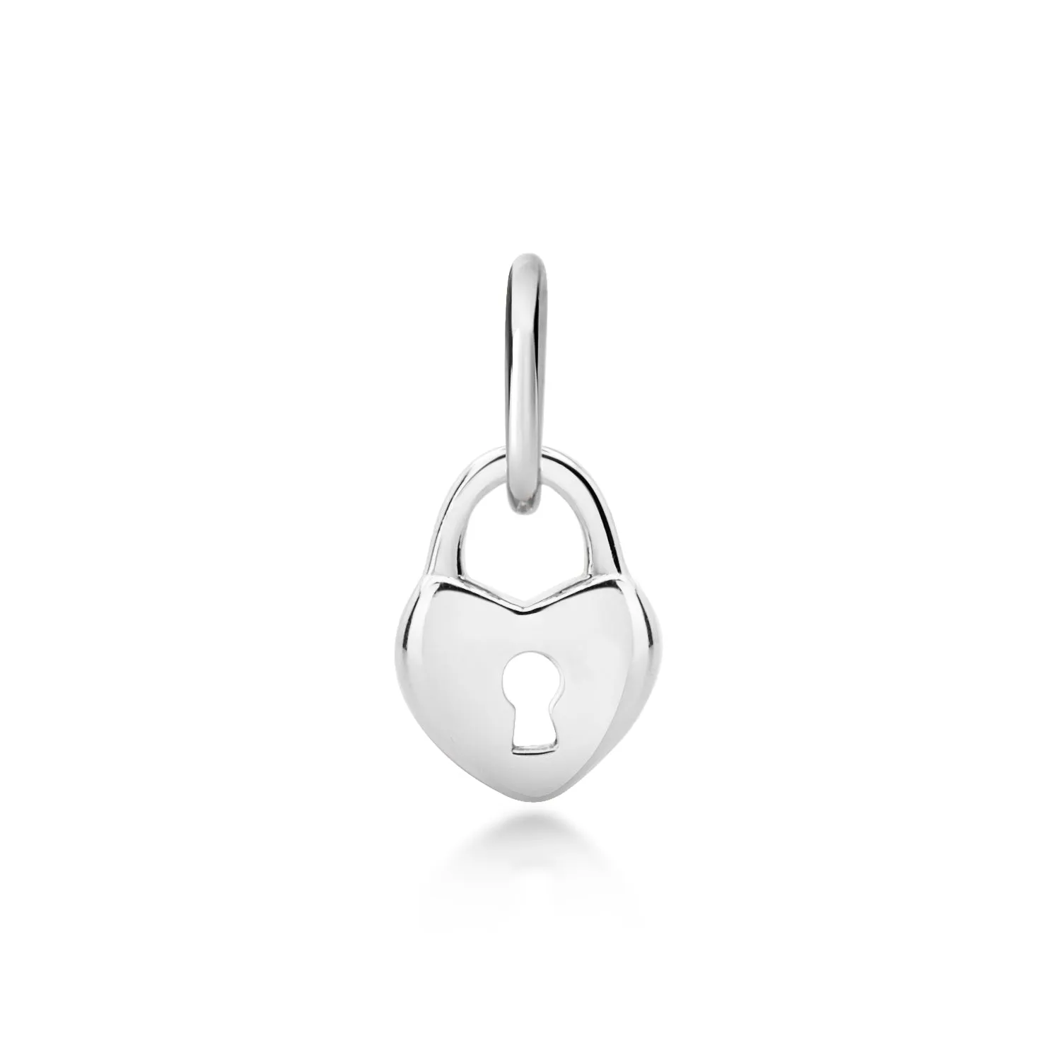 Love Heart Lock Pendant - Sterling Silver