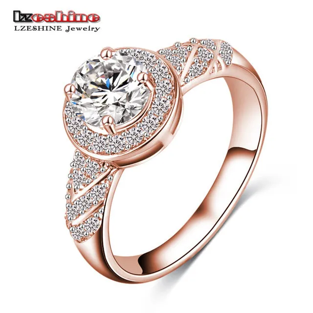 LZESHINE 2017 Hot Sale Rings Christmas Gift Gold / Silver Color Clear AAA Zircon  Fancy Women Jewelry Rings CRI0006