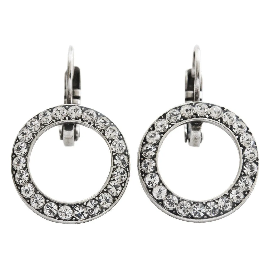 Mariana "On A Clear Day" Silver Plated Petite Open Circle Crystal Earrings, 1427 001