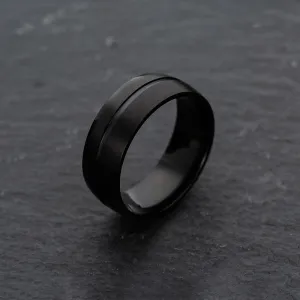 Men's Black Simple Stainless Steel Ring