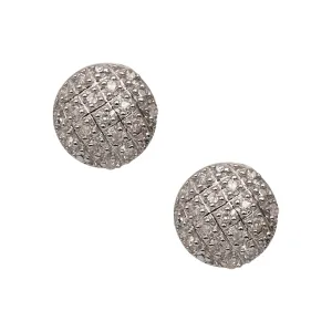 Men's Cushion Micro-Pavé Round Diamond Stud Earrings 0.15ct 10K Yellow Gold