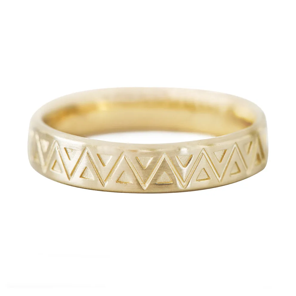 Men's Geometric Wedding Band