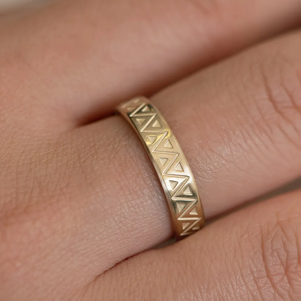 Men's Geometric Wedding Band