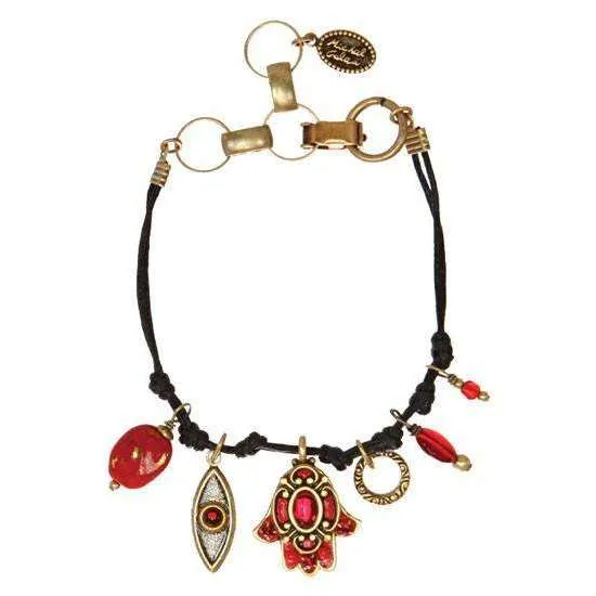 Michal Golan Red Hamsa and Evil Eye Bracelet