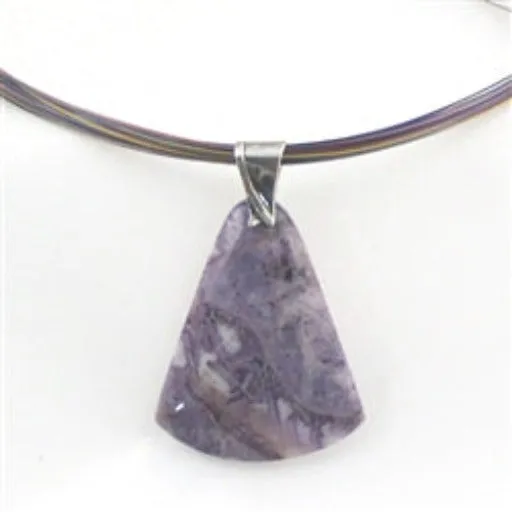 Multi-strand Necklace with Piurple Crazy Lace Agate Pendant