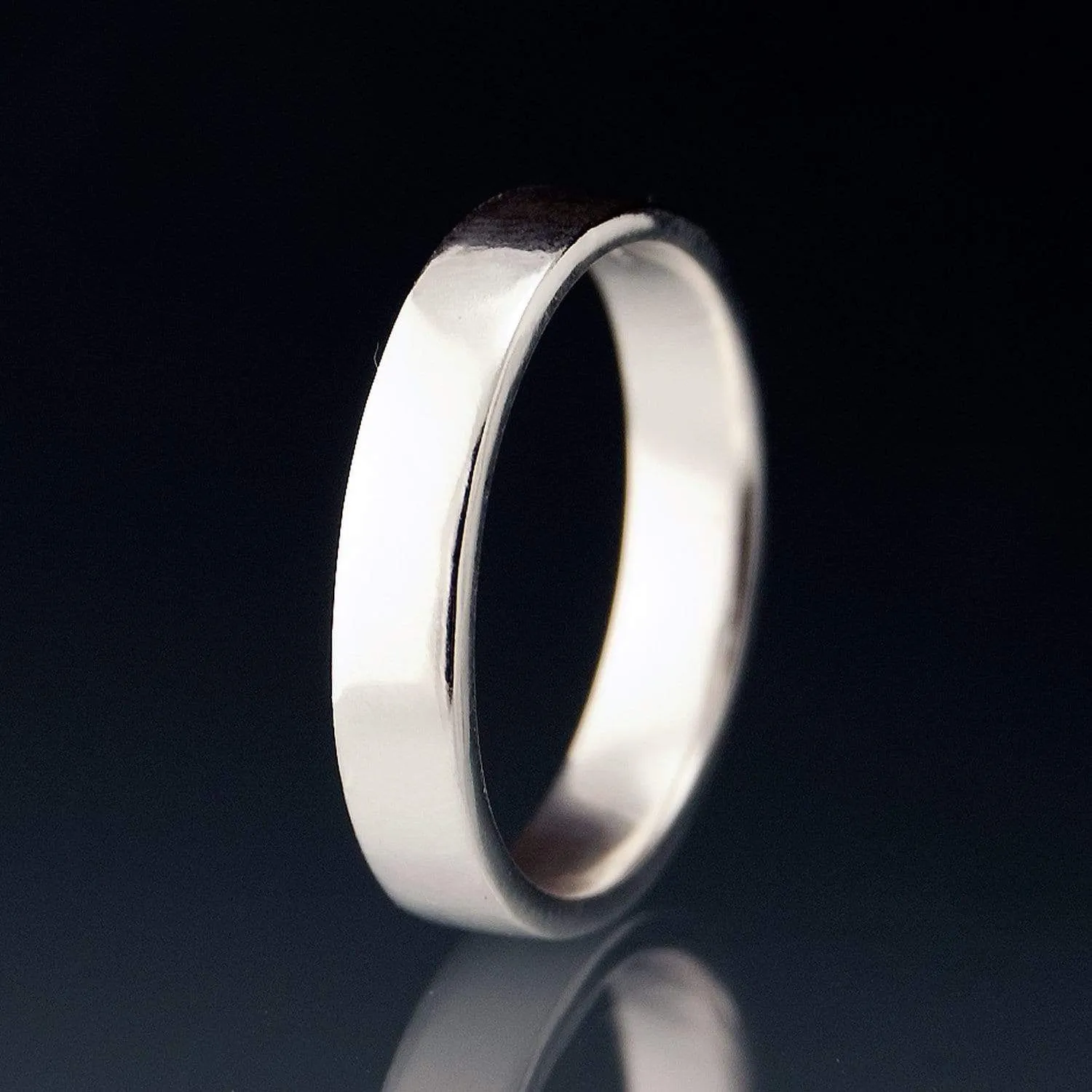 Narrow Flat Simple Wedding Band, 2-4mm Width