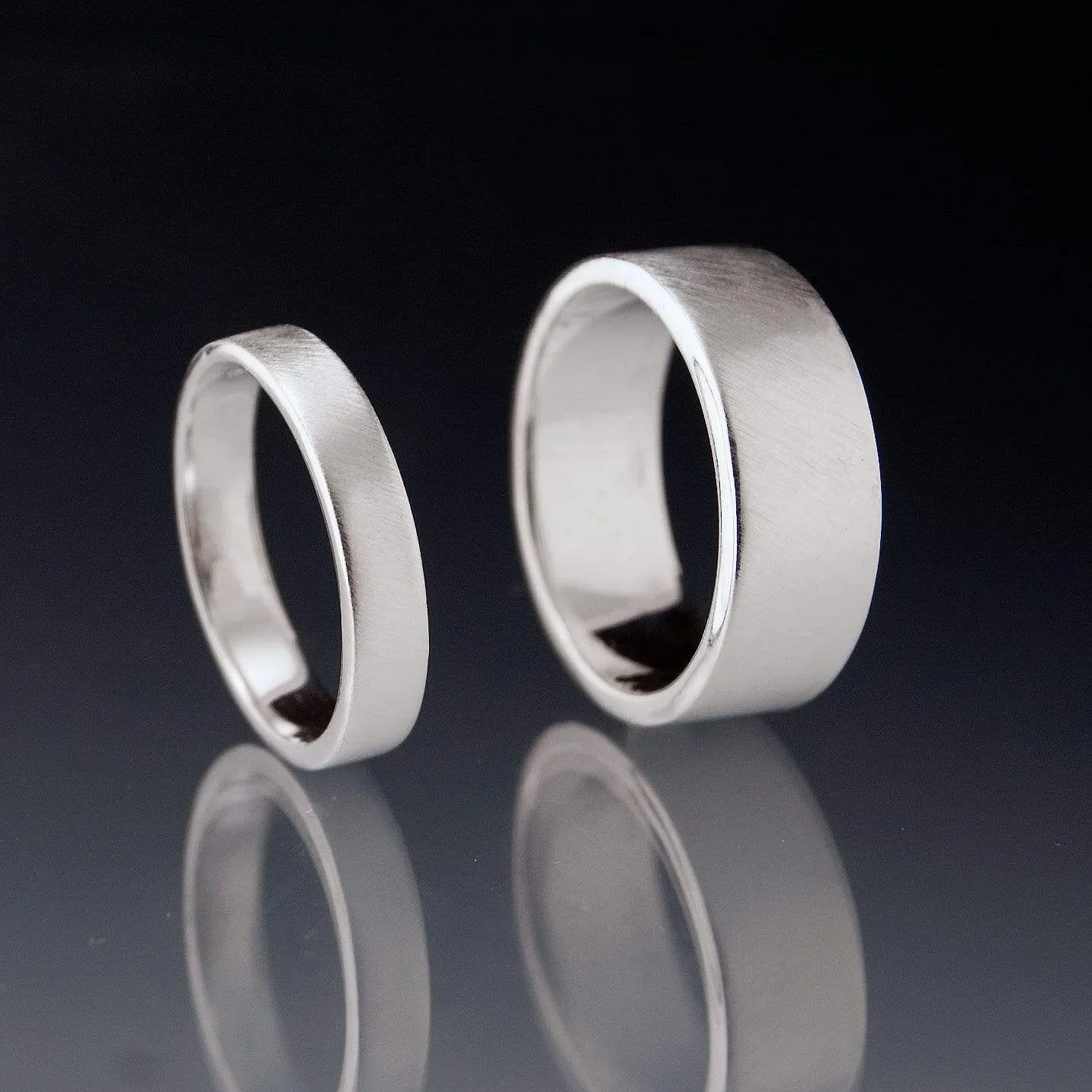 Narrow Flat Simple Wedding Band, 2-4mm Width