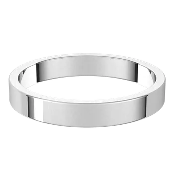 Narrow Flat Simple Wedding Band, 2-4mm Width