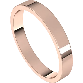 Narrow Flat Simple Wedding Band, 2-4mm Width