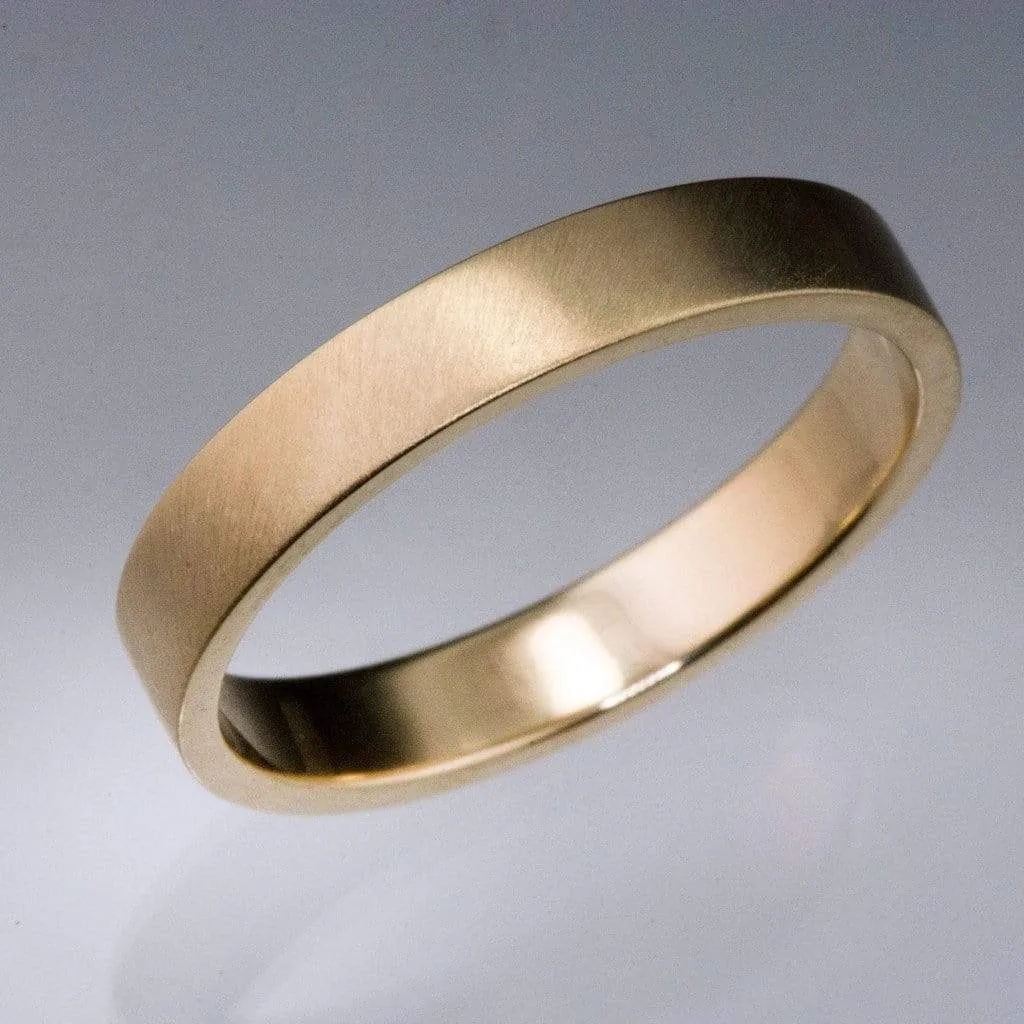 Narrow Flat Simple Wedding Band, 2-4mm Width