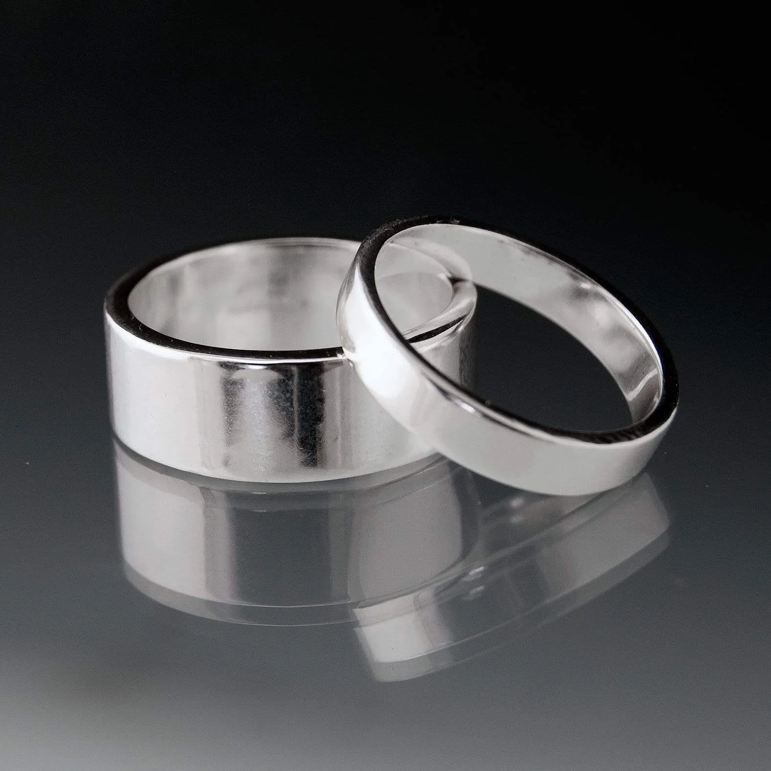 Narrow Flat Simple Wedding Band, 2-4mm Width