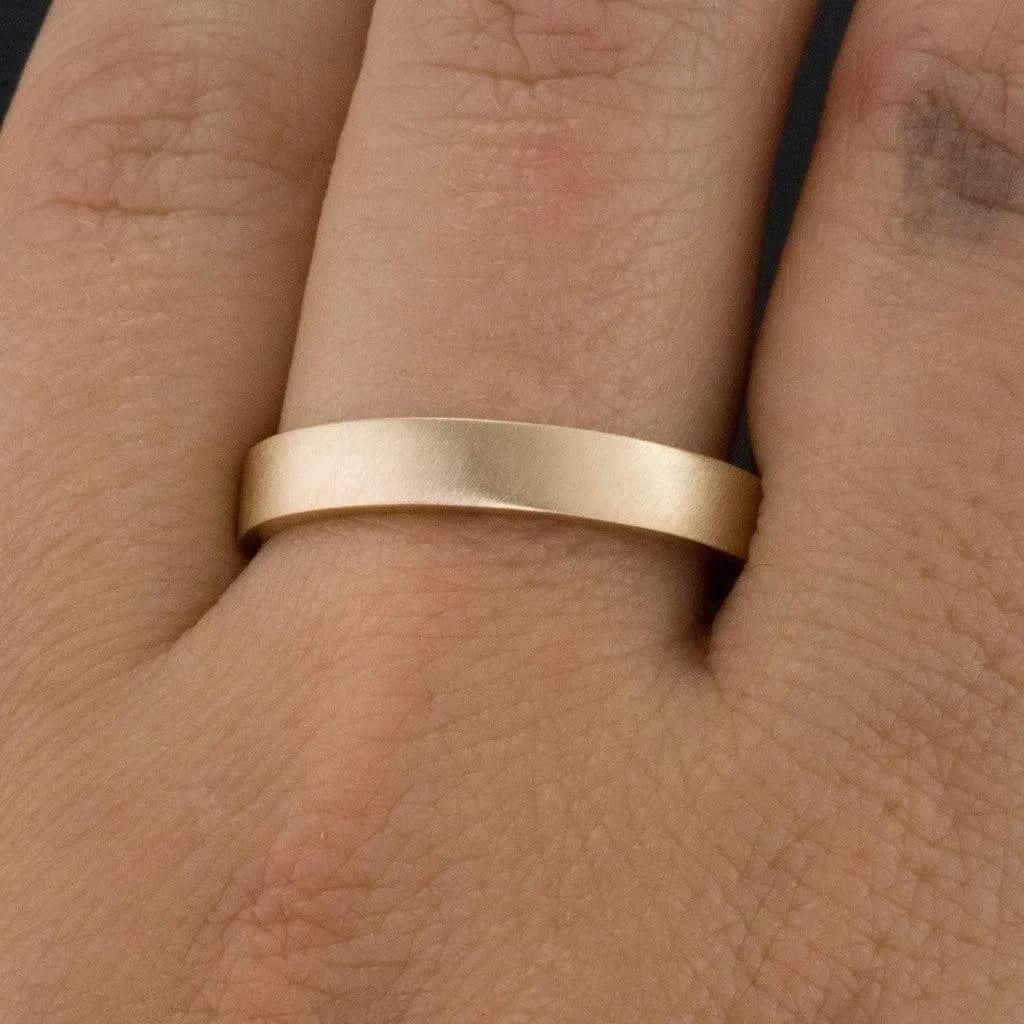 Narrow Flat Simple Wedding Band, 2-4mm Width