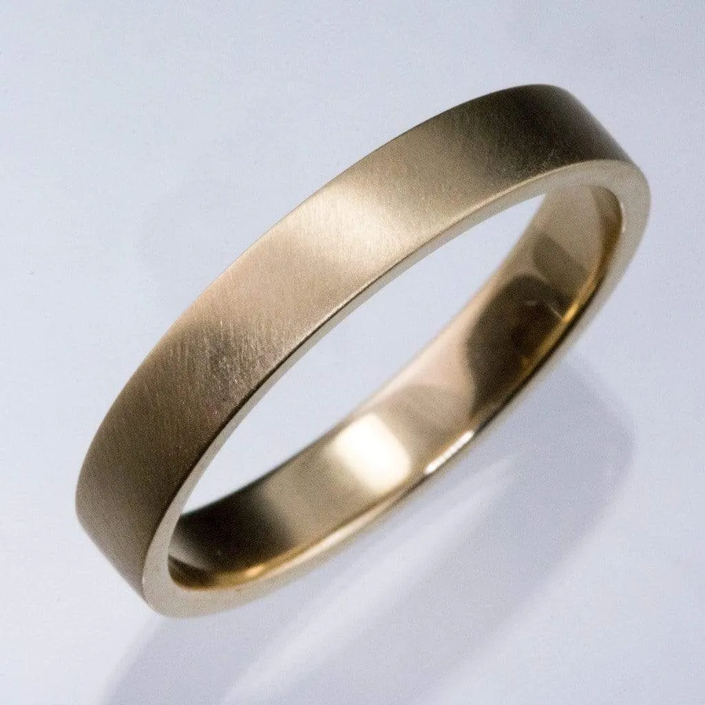 Narrow Flat Simple Wedding Band, 2-4mm Width