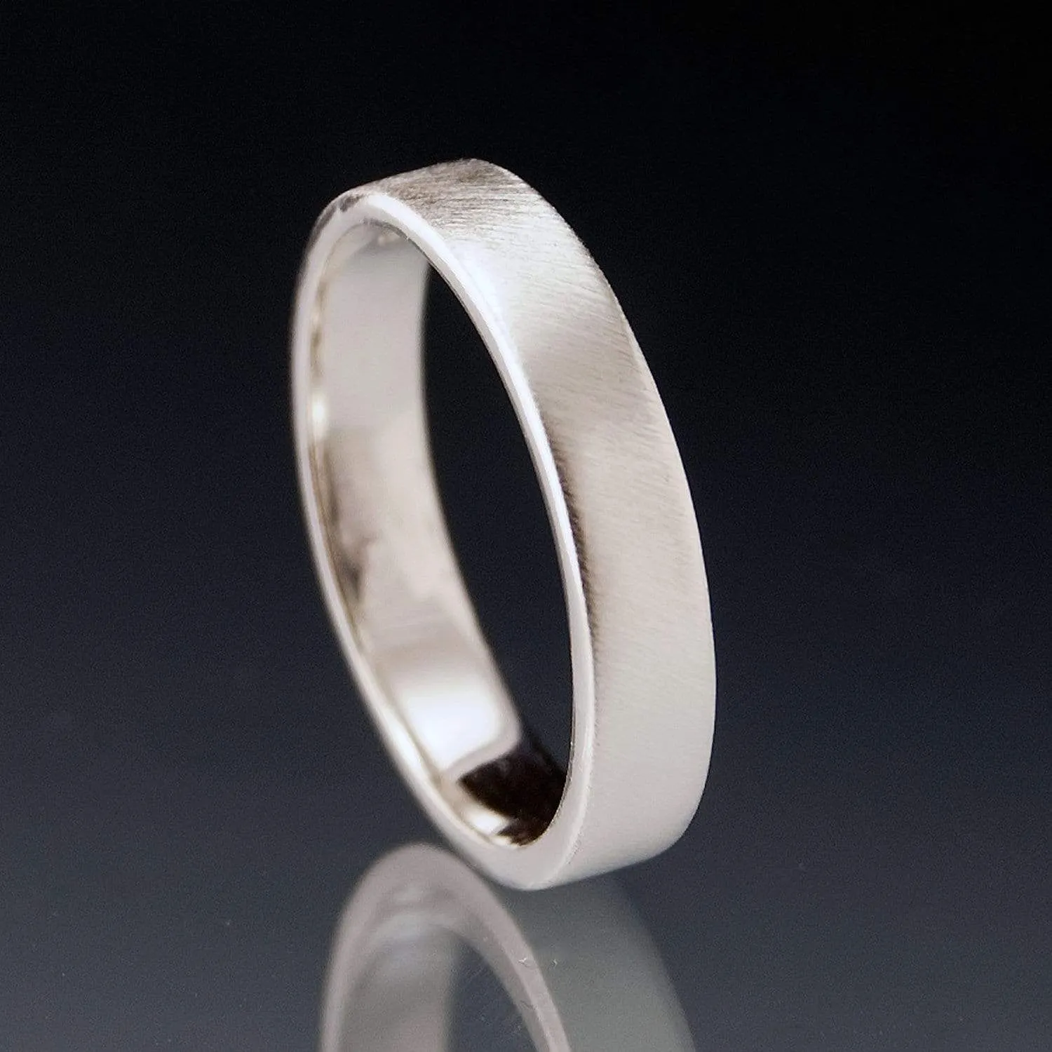 Narrow Flat Simple Wedding Band, 2-4mm Width