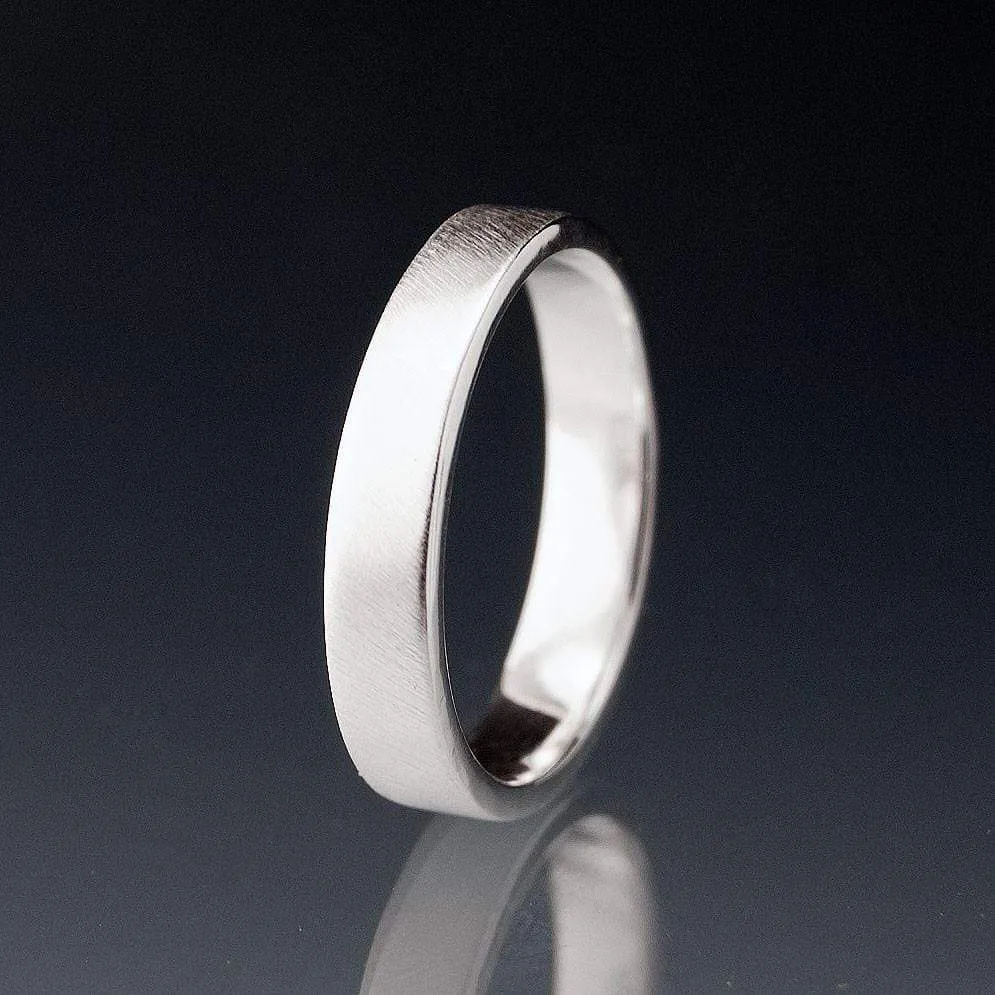 Narrow Flat Simple Wedding Band, 2-4mm Width