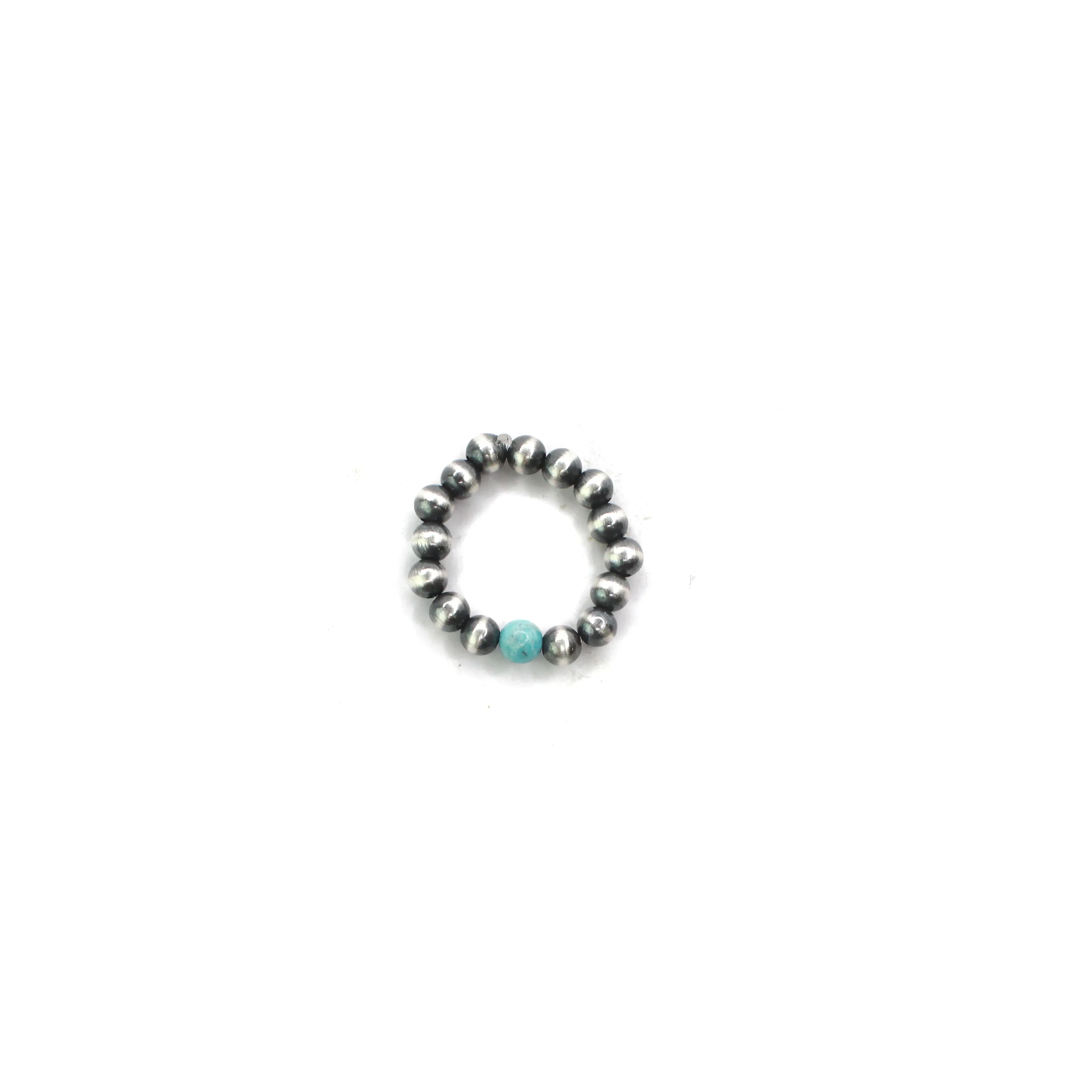 Navajo Pearl Stretch Ring - Turquoise